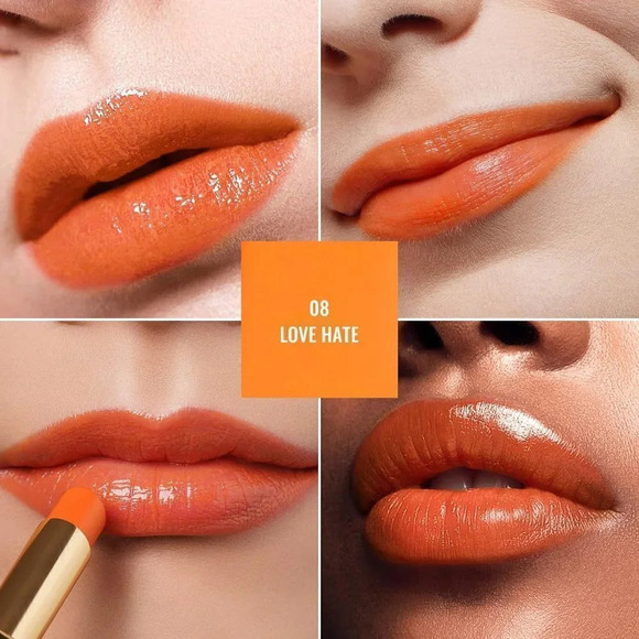 Oulac Orange Moisture Shine Hydrating Lipstick Tinted Lip Balm Love Hate (08) - Picture 3 of 6
